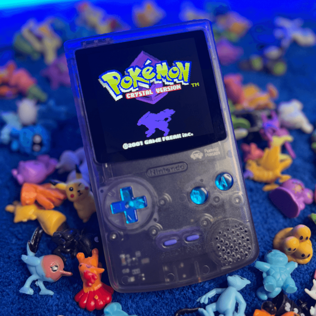 FunnyPlaying Game Boy Color Atomic Purple med IPS-skærm